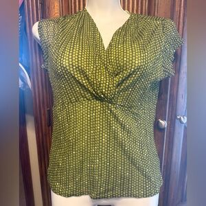 Josephine Chaus Green Patterned blouse, size medium